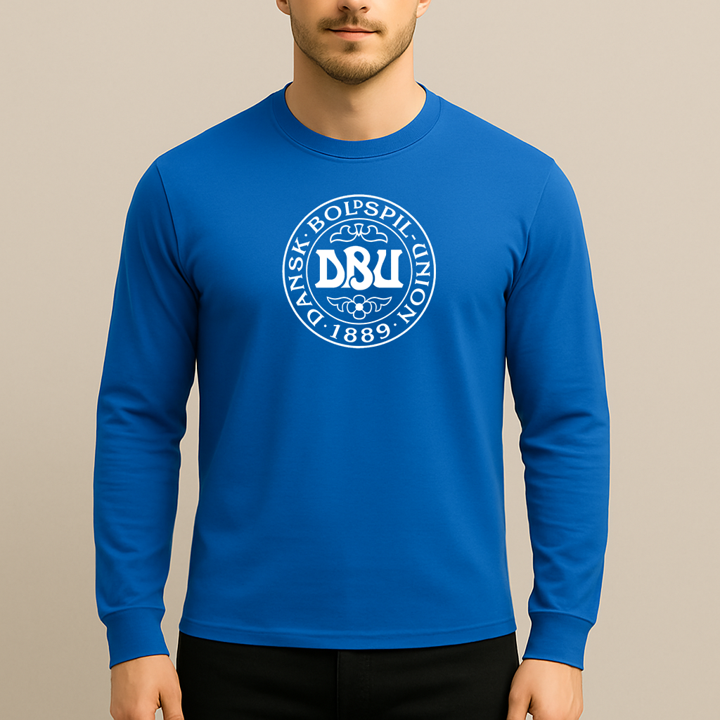 Men's Denmark Soccer Long Sleeve T-Shirt