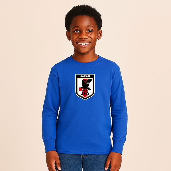 Youth Kids Japan National Soccer Team Long Sleeve T-Shirt