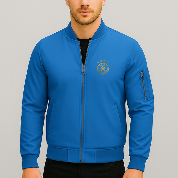 Men's Germany Soccer Lightweight Bomber Jacket Windbreaker Softshell Varsity Jacket Coat