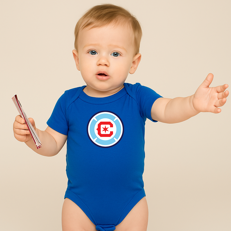 Chicago Fire Soccer Baby Romper Onesie
