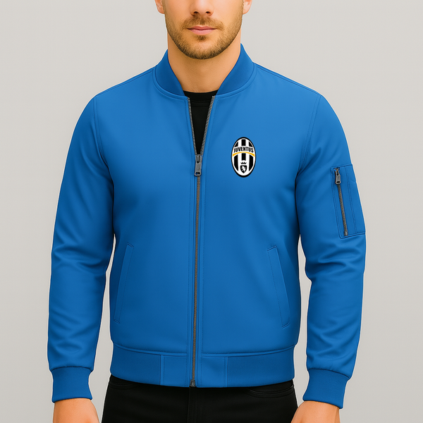 Men's Juventus Football Club Classic Lightweight Bomber Jacket Windbreaker Softshell Varsity Jacket Coat