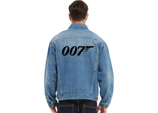 Men’s 007 James Bond Movie - Vintage Distressed Denim Jacket – Stylish Casual Jean Outerwear