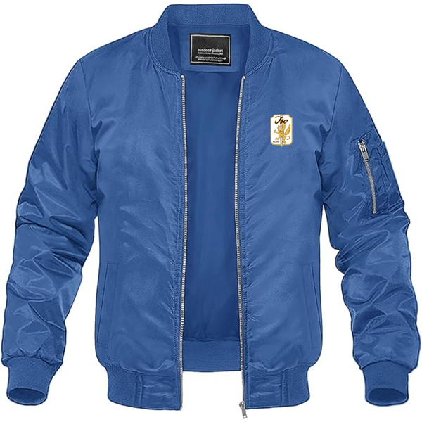 Men's Iso Logo Lightweight Bomber Jacket Windbreaker Softshell Varsity Jacket Coat