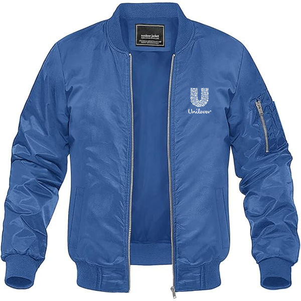 Men's Unilever Logo Lightweight Bomber Jacket Windbreaker Softshell Varsity Jacket Coat