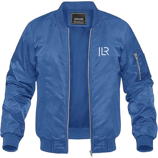 Men's JLR Logo Lightweight Bomber Jacket Windbreaker Softshell Varsity Jacket Coat