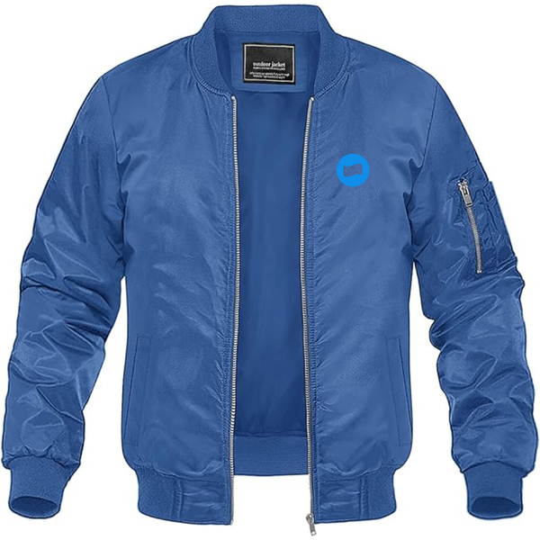 Men's Dana Logo Lightweight Bomber Jacket Windbreaker Softshell Varsity Jacket Coat