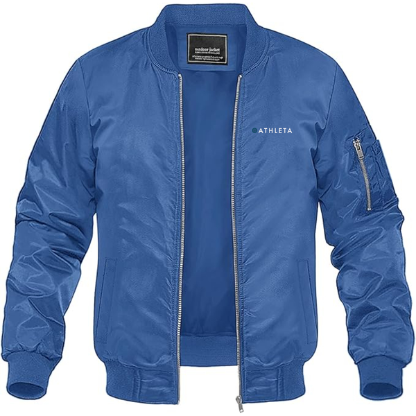 Men's Athleta Logo Lightweight Bomber Jacket Windbreaker Softshell Varsity Jacket Coat