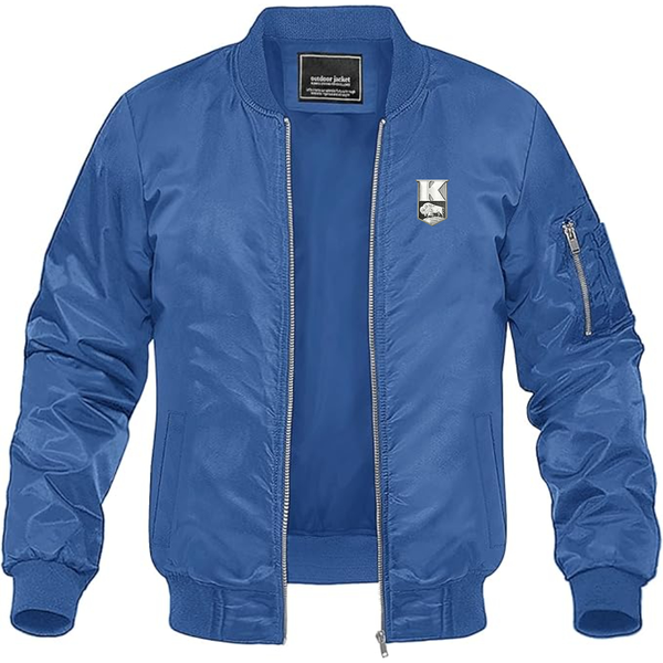 Men's Kaiser Logo Lightweight Bomber Jacket Windbreaker Softshell Varsity Jacket Coat