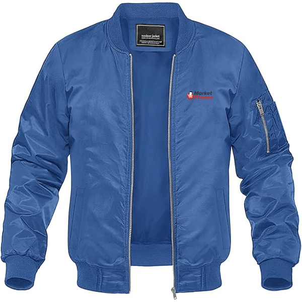 Men's MarketPhones.com Logo Lightweight Bomber Jacket Windbreaker Softshell Varsity Jacket Coat