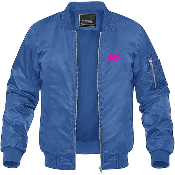 Men's Kalax Logo  Lightweight Bomber Jacket Windbreaker Softshell Varsity Jacket Coat