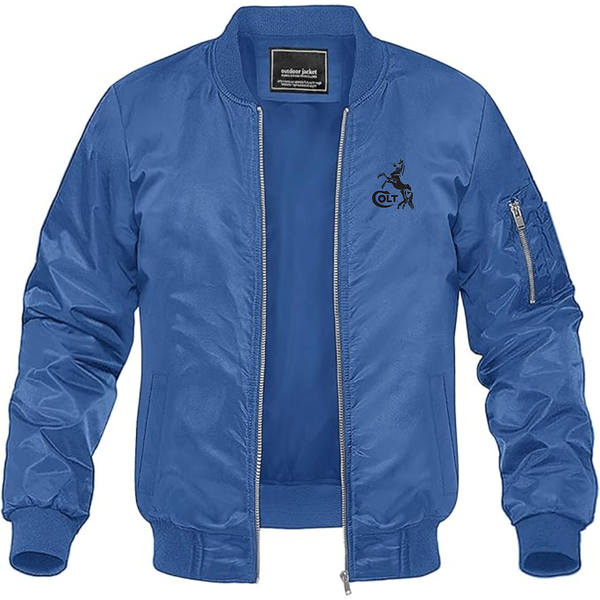 Men's Colt Horse Lightweight Bomber Jacket Windbreaker Softshell Varsity Jacket Coat