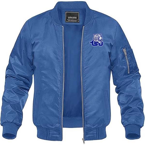 Men's Tennessee State Tigers Lightweight Bomber Jacket Windbreaker Softshell Varsity Jacket Coat