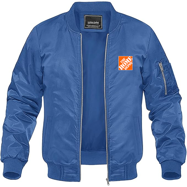 Men's The Home Depot Lightweight Bomber Jacket Windbreaker Softshell Varsity Jacket Coat