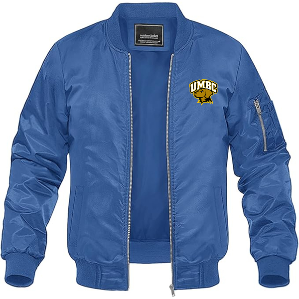 Men's UMBC Retrievers Lightweight Bomber Jacket Windbreaker Softshell Varsity Jacket Coat