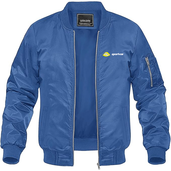 Men's AC Sport Car Logo Lightweight Bomber Jacket Windbreaker Softshell Varsity Jacket Coat