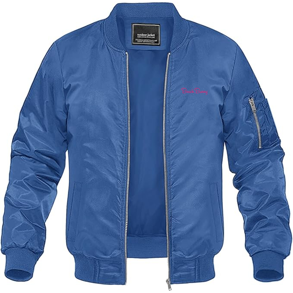 Men's Beach Bunny Logo Lightweight Bomber Jacket Windbreaker Softshell Varsity Jacket Coat