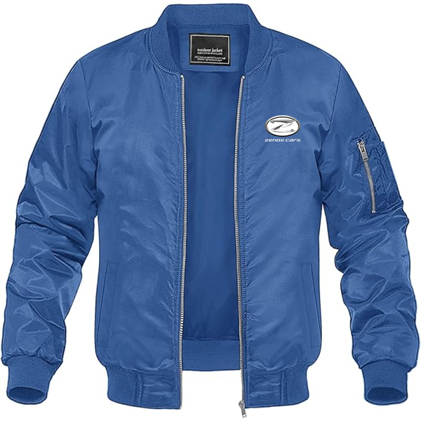 Men's Zenos Cars Logo Lightweight Bomber Jacket Windbreaker Softshell Varsity Jacket Coat