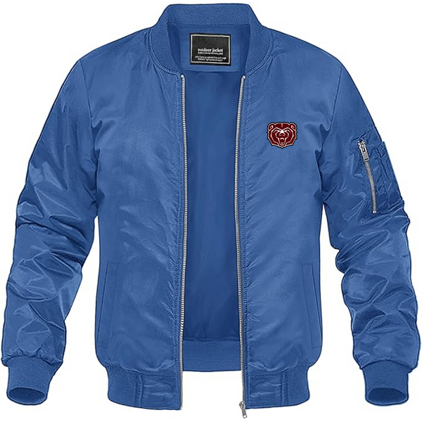 Men's Missouri State Bears Logo Lightweight Bomber Jacket Windbreaker Softshell Varsity Jacket Coat