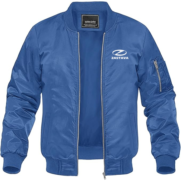 Men's Zastava  Logo Lightweight Bomber Jacket Windbreaker Softshell Varsity Jacket Coat