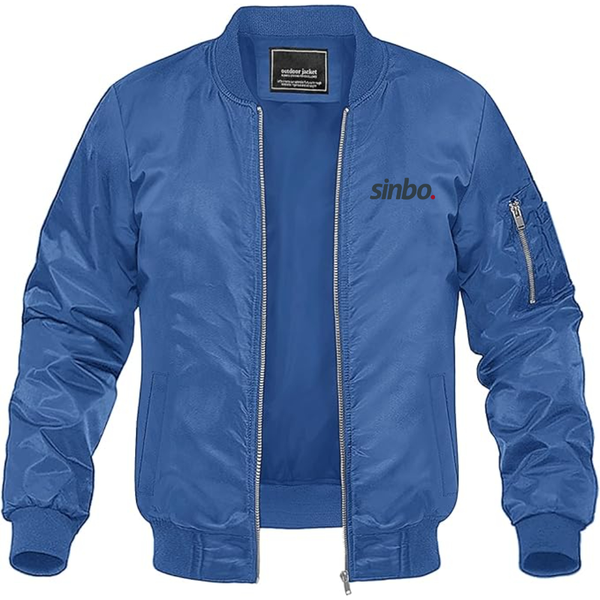 Men's Sinbo Logo Lightweight Bomber Jacket Windbreaker Softshell Varsity Jacket Coat