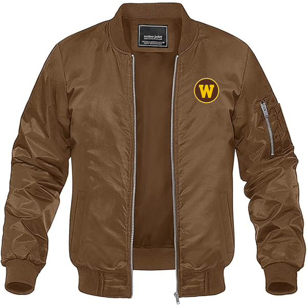 Men's  Western Michigan Broncos  Lightweight Bomber Jacket Windbreaker Softshell Varsity Jacket Coat