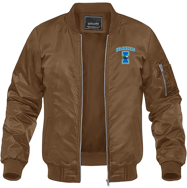 Men's  Texas AM CC Islanders  Lightweight Bomber Jacket Windbreaker Softshell Varsity Jacket Coat