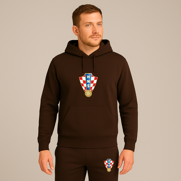 Men's Croatia National Soccer Team Hoodie Joggers Set