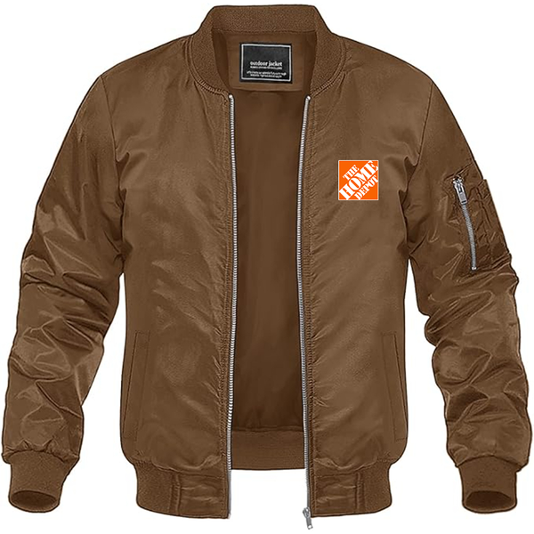 Men's The Home Depot Lightweight Bomber Jacket Windbreaker Softshell Varsity Jacket Coat