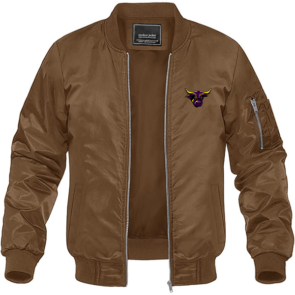 Men's  Minnesota State Mavericks Logo Lightweight Bomber Jacket Windbreaker Softshell Varsity Jacket Coat