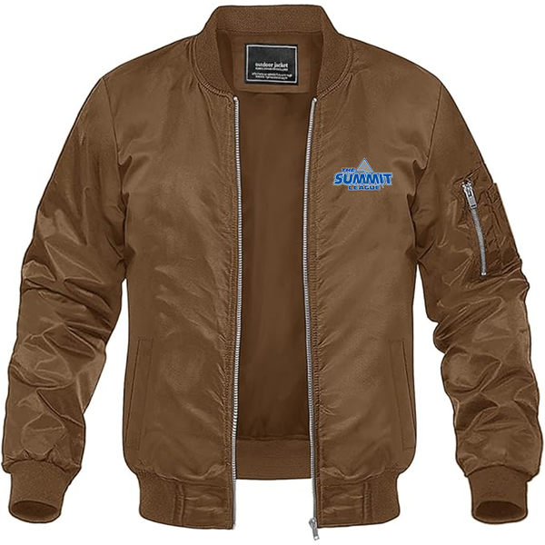 Men's The Summit League Lightweight Bomber Jacket Windbreaker Softshell Varsity Jacket Coat