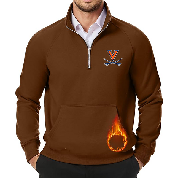 Men's Virginia Cavaliers  JMIERR Quarter Zip Pullover Heavy Sweatshirts Warm Fleece Sweatshirt Polo Shirt with Pockets