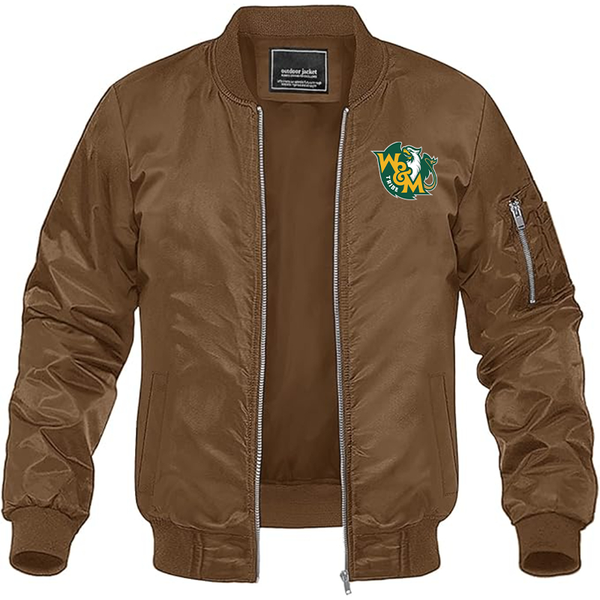 Men's  William and Mary Tribe Lightweight Bomber Jacket Windbreaker Softshell Varsity Jacket Coat