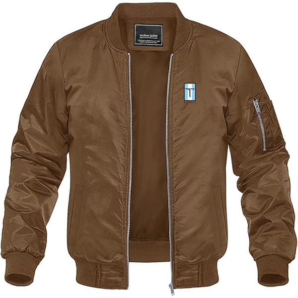 Men's De Tomaso Logo Lightweight Bomber Jacket Windbreaker Softshell Varsity Jacket Coat