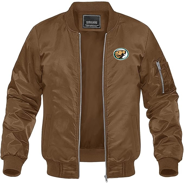 Men's  Bemidji State Beavers Lightweight Bomber Jacket Windbreaker Softshell Varsity Jacket Coat