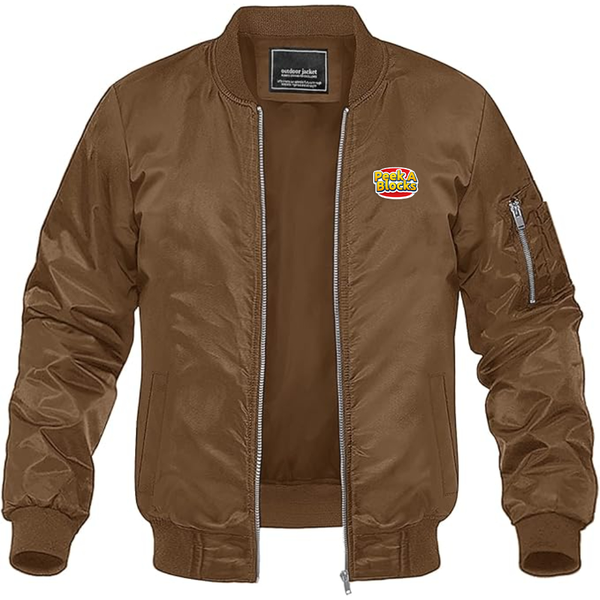 Men's  Peek A Blocks  Lightweight Bomber Jacket Windbreaker Softshell Varsity Jacket Coat