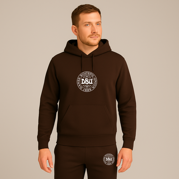 Men's Denmark Soccer Soccer Logo Hoodie Joggers Set