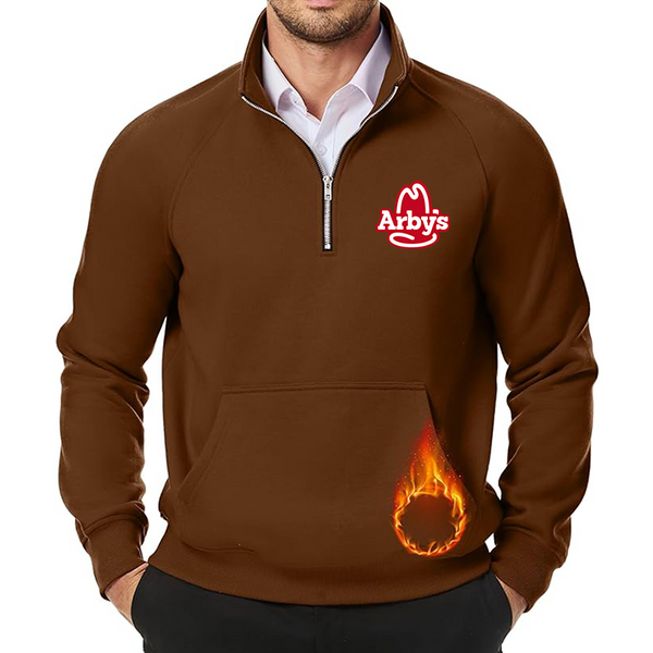 Men's Arbys JMIERR Quarter Zip Pullover Heavy Sweatshirts Warm Fleece Sweatshirt Polo Shirt with Pockets