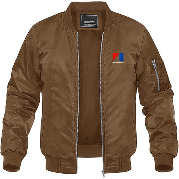 Men's AMC Logo Lightweight Bomber Jacket Windbreaker Softshell Varsity Jacket Coat