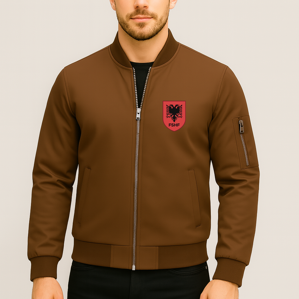 Men's Albania National Soccer Team Lightweight Bomber Jacket