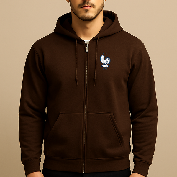 Men's France National Soccer Team Zipper Hoodie