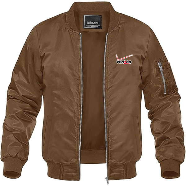 Men's Verizon Wireless Lightweight Bomber Jacket Windbreaker Softshell Varsity Jacket Coat