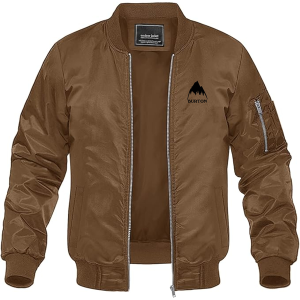 Men's Burton Mountain Lightweight Bomber Jacket Windbreaker Softshell Varsity Jacket Coat