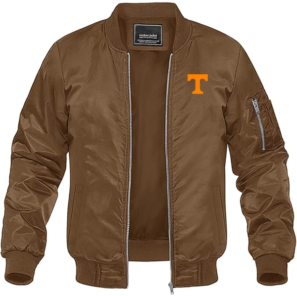 Men's Tennessee Volunteers Lightweight Bomber Jacket Windbreaker Softshell Varsity Jacket Coat