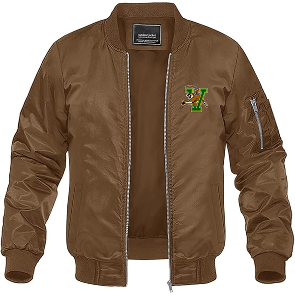 Men's Vermont Catamounts  Lightweight Bomber Jacket Windbreaker Softshell Varsity Jacket Coat