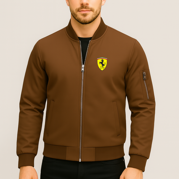Men’s Ferrari Motorsport Car Lightweight Bomber Jacket Windbreaker Softshell Varsity Jacket Coat