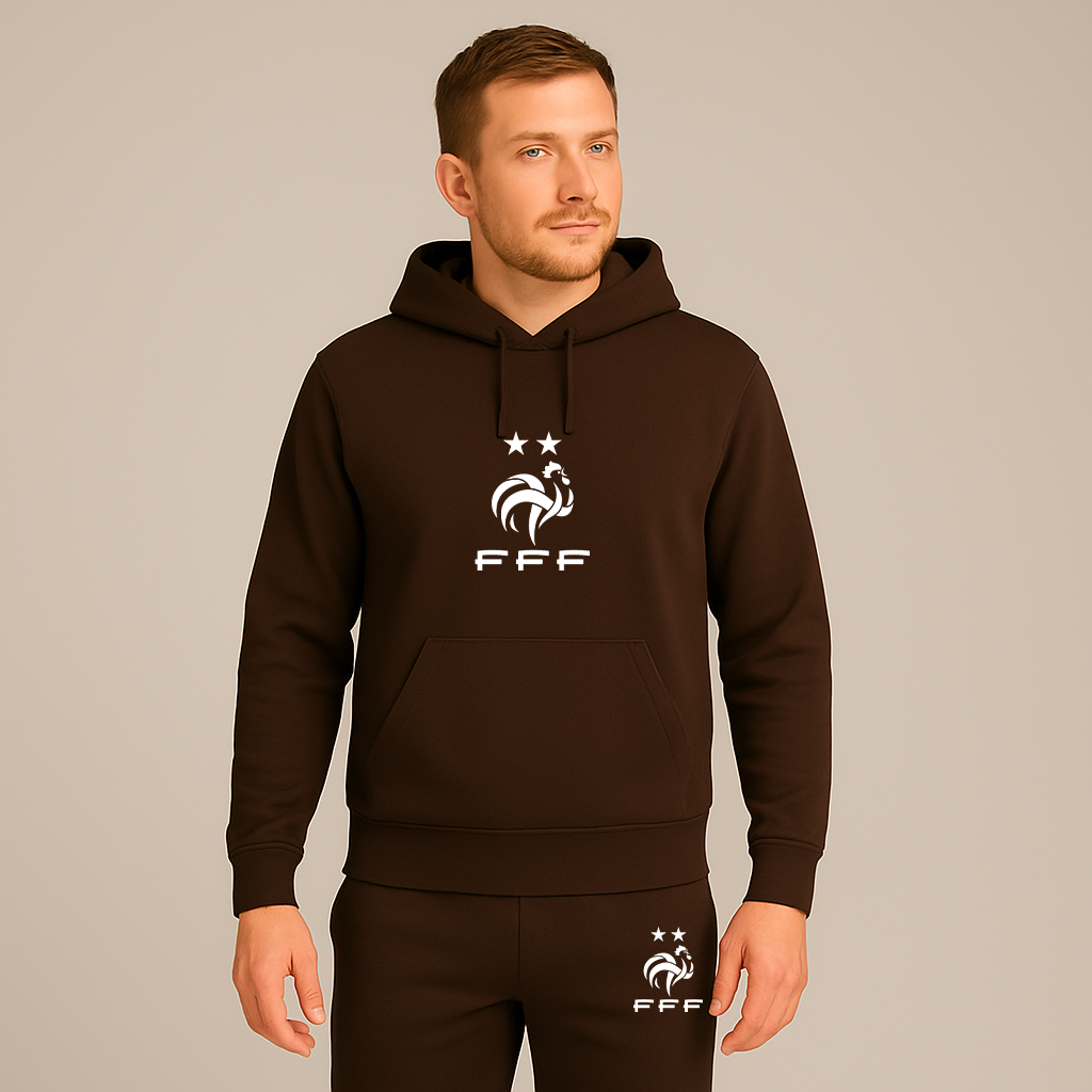 Men's France Soccer Logo Hoodie Joggers Set