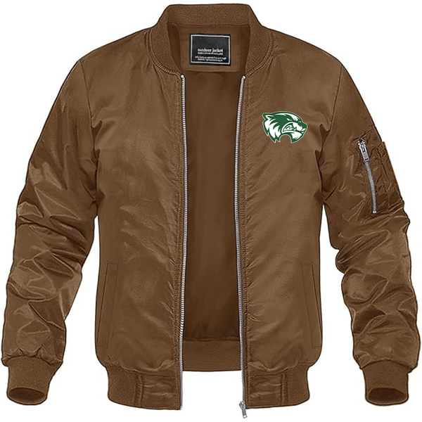 Men's Utah Valley Wolverines Lightweight Bomber Jacket Windbreaker Softshell Varsity Jacket Coat
