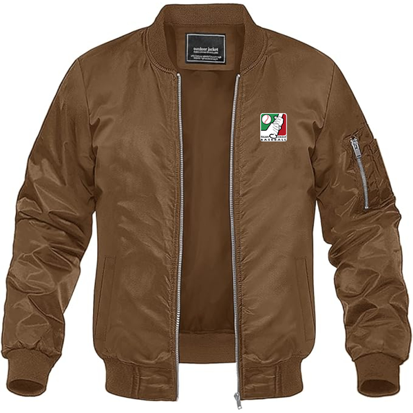 Men's  Italian Baseball League Logo Lightweight Bomber Jacket Windbreaker Softshell Varsity Jacket Coat