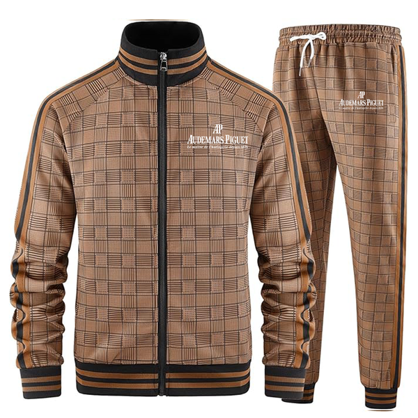 Men's Audemars-Piguet Full-zip Long Sleeve Plaid Track Jackets and Pants 2 Piece
