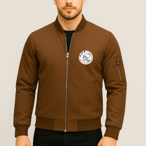 Men's Amsterdamsche FC Ajax Lightweight Bomber Jacket Windbreaker Softshell Varsity Jacket Coat